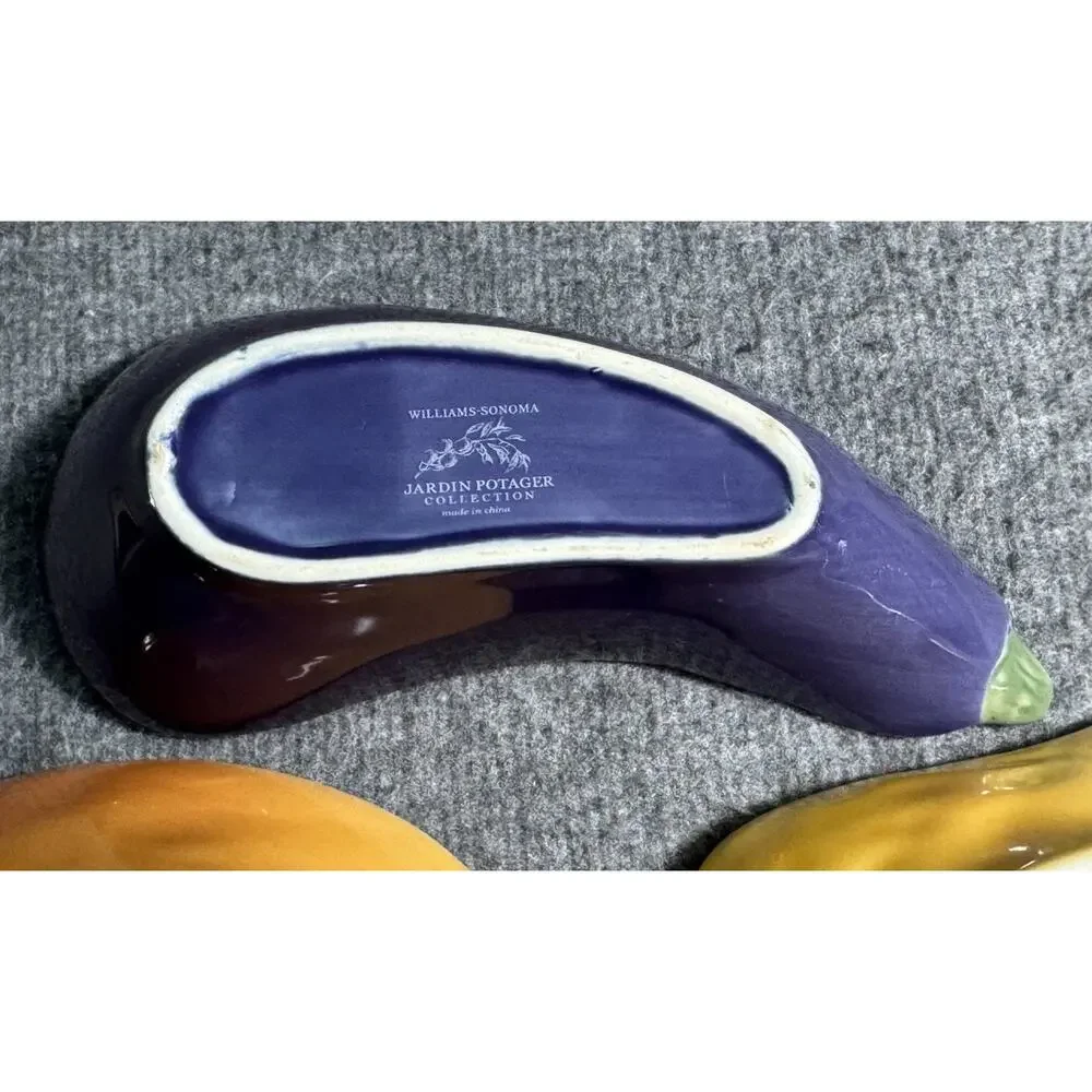 Williams Sonoma Jardin Potager Veggie Bowls - Pumpkin/Pepper/Eggplant - Set of 3